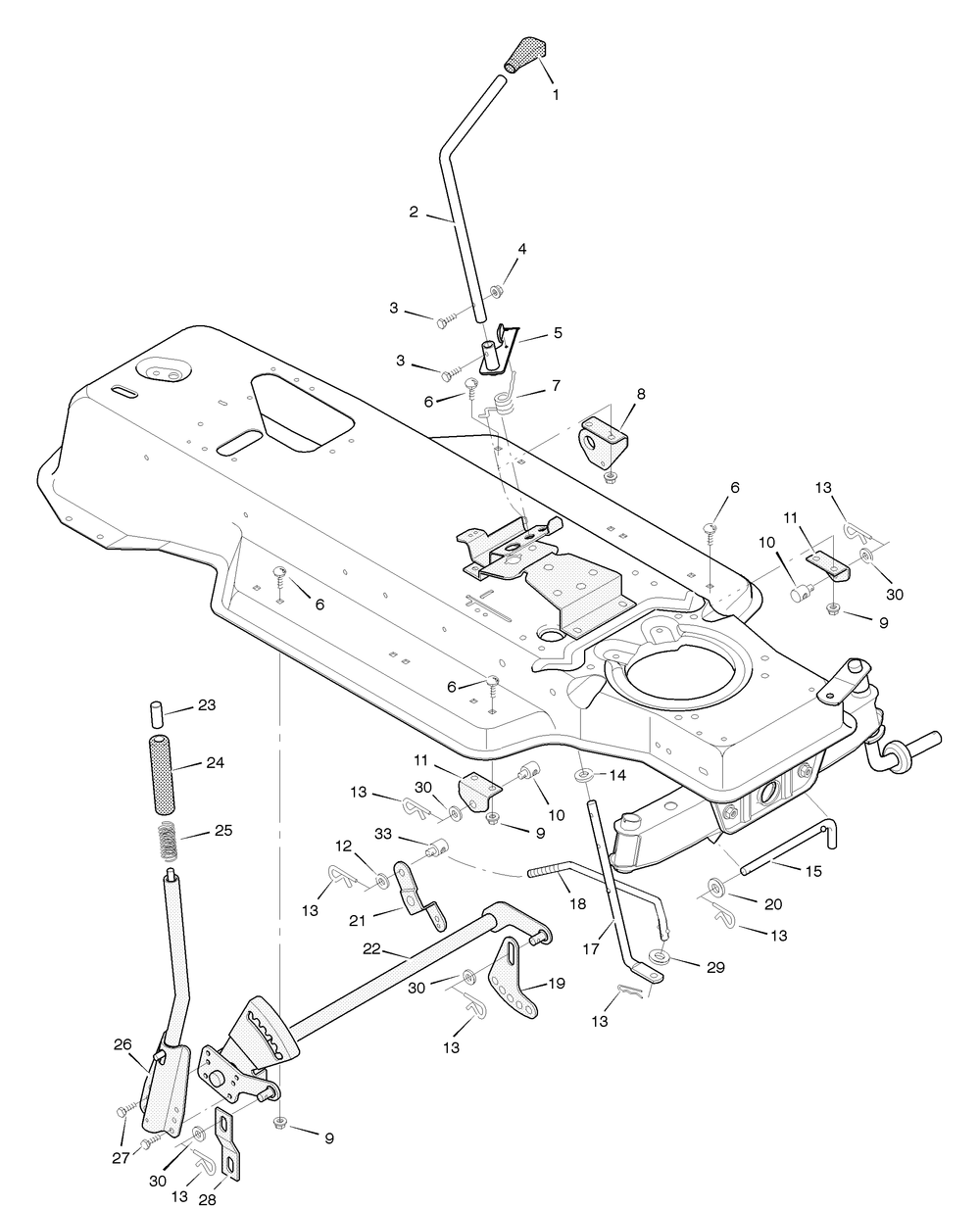 Mower Housing Suspension Diagram and Parts List for 387004X48A 2004 Briggs and Stratton Lawn Tractor